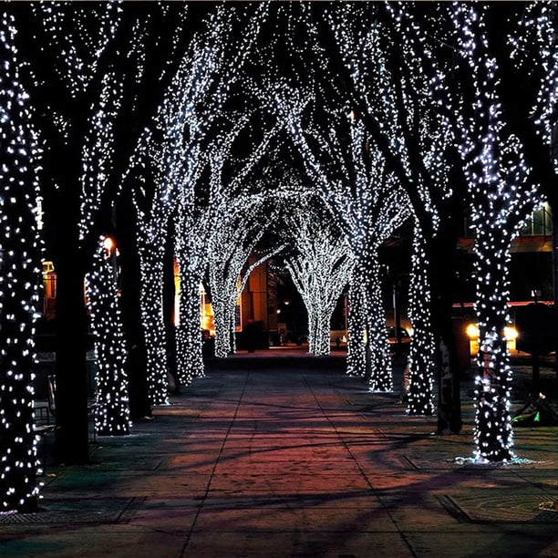Lámpara decorativa de ambiente solar LED de césped para fiesta (luz blanca 7M 50LED)