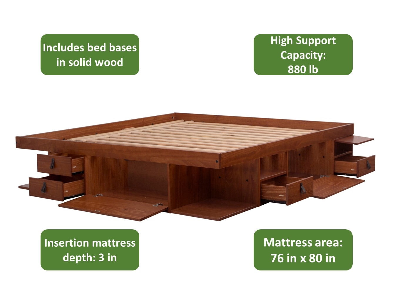 Memomad bali storage platform bed with drawers deals