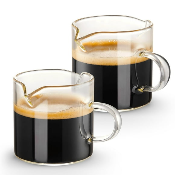 Juego de 2 tazas para espresso Qipecedm de 120 ml con doble pico