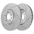 thumbnail image 7 of Detroit Axle - Front Brake Kit for 2014-2020 Fiat 500L, Disc Drilled and Slotted Brake Rotors 2015 2016 2017 2018 2019 Ceramic Brakes Pads with Hardware Replacement : 12.01" inch Rotor, 7 of 7