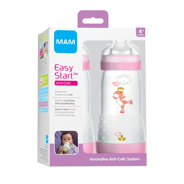 MAM Easy Start Anti-Colic Infant Bottle, 11 oz, Girl, 2 Pack 