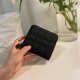 thumbnail image 5 of Cartera de piel sintética de gran capacidad, doble pliegue, 8 ranuras para tarjetas, cremallera para llaves y monedas, color negro, 5 of 5