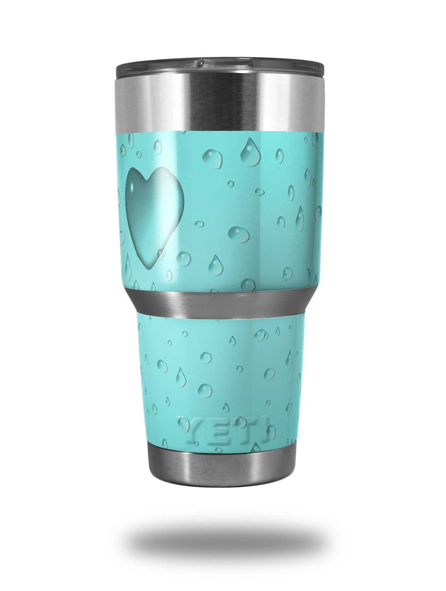 Skin Decal Wrap for Yeti Tumbler Rambler 30 oz Raining Neon Teal ( 30oz