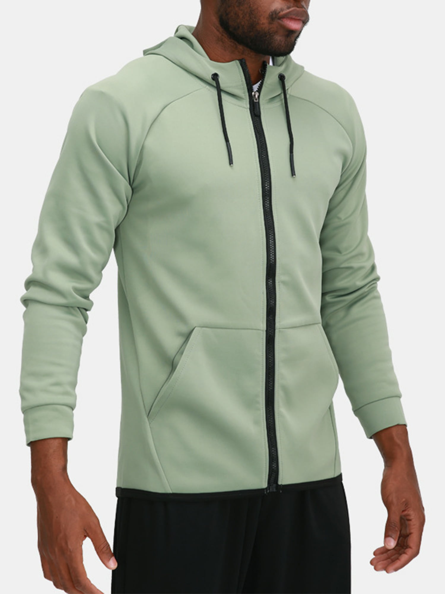 Mens Hoodie Jacket Sweatshirt Hooded Sports Gym Jumper Coat Casual Zip Up Tops 
