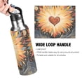thumbnail image 4 of Radiant Heart Hand Painted Style Sports Bottle with Straw Stainless Steel Water Jug Portable Thermal Cup Leak-proof 1000ML, 4 of 9