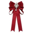 thumbnail image 4 of Segolike Bow Tie for Women Brooch Pin Accessories Formal Solid Color Girls Classic Ladies Necktie Neck Tie for Uniform Dark Red, 4 of 8
