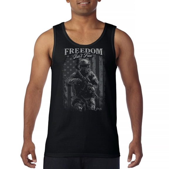Freedom Isn't Free Tank Top American Hero Patriotic Soldier DD 214 POW MIA Military Warrior Veterans Day Men's Top