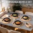 thumbnail image 6 of Vesteel Pasta Bowls Set of 4, 32oz Large Salad Bowls for Dinner Serving Soup, Ceramic Stoneware Pasta Plates with Textured Stripes, Microwave & Dishwasher Safe, Ocean Blue, 6 of 8