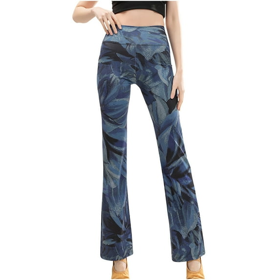 IROINNID Women's Pants Print Straight Sleeve Slightly Flared High Waist And Hip Lifting Exercise Fitness Yoga Pants Legging