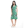 thumbnail image 1 of Vestido floreado cintura smock Roman Fashion /Juvenil, 8867 (Verde flor) verde G, 1 of 5