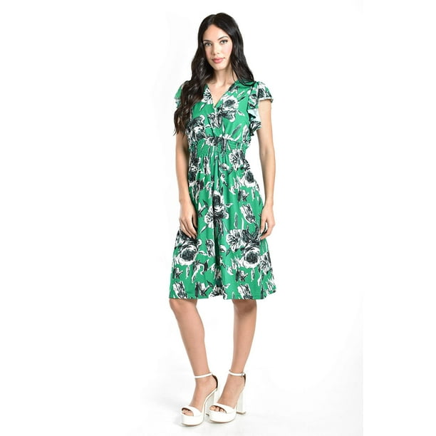 Vestido floreado Roman Fashion Juvenil 8867 Verde flor Talla M