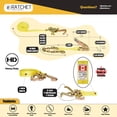 thumbnail image 6 of eRatchet 2" Tie-Down Ratchet Straps w/ Chain Extension & RTJ Cluster Hooks | 10,000 Lbs. Breaking Strength | Heavy Duty Cargo Straps for Flatbed, Trucks, and Trailers (2 Pack) (10 FT, Yellow), 6 of 9