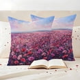 thumbnail image 3 of Spring Red Flowers Pillow Covers 2 Pack Pastoral Oil Painting Texture Pillowcase Waterproof Outdoor Throw Pillow Cover for Patio Garden Square Cushion 20”x20”, 3 of 9