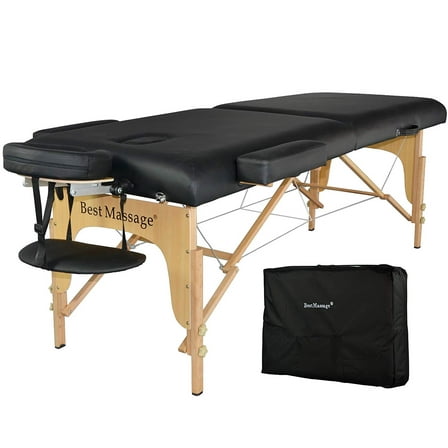 BestMassage New BestMassage Black 77"L 3" Pad Portable Massage Table Facial Bed Spa Chair