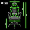 thumbnail image 2 of Silla Gamer Ergonómica Lumax Giratoria Color Verde con Negro Soporta 110Kg, 2 of 7
