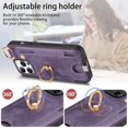 thumbnail image 5 of For iPhone 16 Pro Case Card Slots Leather+TPU Phone Cover with Ring Buckle - Green, 5 of 5