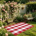 thumbnail image 5 of Christmas Large Plaid Rug Doormat, 19.6x31.5 Inches Hand-woven Red White Plaid Rug Cotton Blend Washable Welcome Mat for Front Door Porch Home Farmhouse Indoor Outdoor Use, 5 of 6