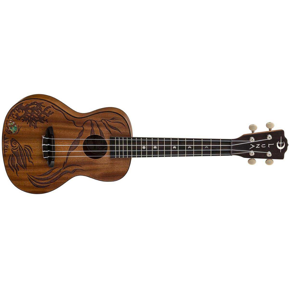 Luna Coral Ukulele All Solid Mahogany Ukulele w/ Gig Bag - Satin