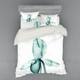 thumbnail image 2 of Ambesonne Nature Bedding Set 3 Pcs, Modern Flower X-Ray, Twin, Teal White, 2 of 3