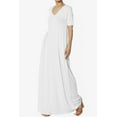thumbnail image 3 of TheMogan Women's S~3X Soft Jersey Oversized V-Neck Short Sleeve Maxi Dress W Pocket, 3 of 6