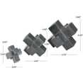 thumbnail image 3 of 6", 5", 3"H Black Marble Geometric Jack Sculpture, by DecMode (3 Count), 3 of 7