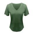 thumbnail image 7 of DondPO Women's T-Shirts Women's Spring and Autumn Short Sleeved V Neck T Shirt top Shirts for Women Womens tops Green S, 7 of 7
