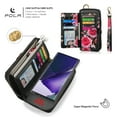 thumbnail image 4 of Multifunctional Wallet Case For Samsung Galaxy Note 20 Ultra with RFID Blocking Card Slots,Detachable Purse PU Leather Magnetic Snap Hand Strap Zipper Pocket Cute Flower Case with Carabiners,Black, 4 of 13