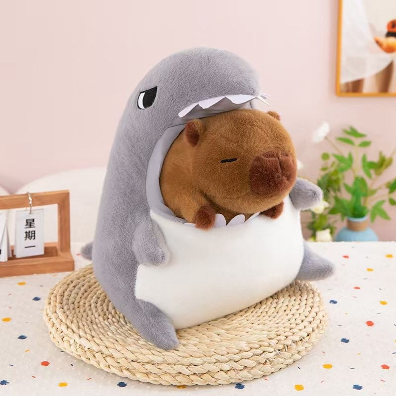 Fedpow 11.8Inch Capybara Plush Toy Cute Capybara Ultra-Soft Stuffed Animal, CapybaraStuffed Toys Capybara Stuffed Animals Multi-Use Cuddly Pillow & Birthday Gift (Shark)
