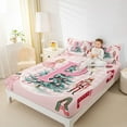 thumbnail image 4 of Homewish Initial P Letter Twin Sheet Sets for Kids, Cartoon Princess Elf Twin Fitted Sheet, Pink Xmas Buffalo Plaid Flat Sheet, Breathable Home Decor, 3 Pieces, 4 of 7