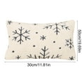 thumbnail image 5 of Christmas Throw Pillow Cover Green Velvet Snowflake Pattern, 12x20 Inch Rectangle Cushion Case for Sofa Bed, Decor with Invisible Zipper(Gray-A), 5 of 6