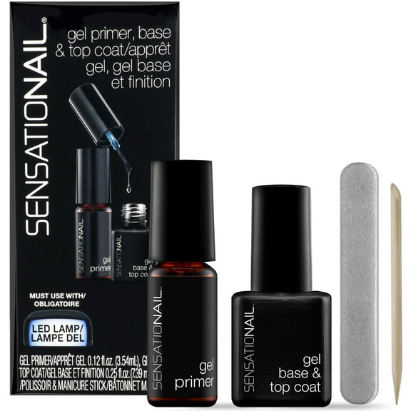 SensatioNail Gel Primer, Base & Top Coat (Clear), 0.12 & 0.25 fl oz
