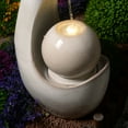 thumbnail image 4 of Hi-Line Gift Ceramic Fountain with Lights, Ivory Elegance, Outdoor Use, 4 of 5