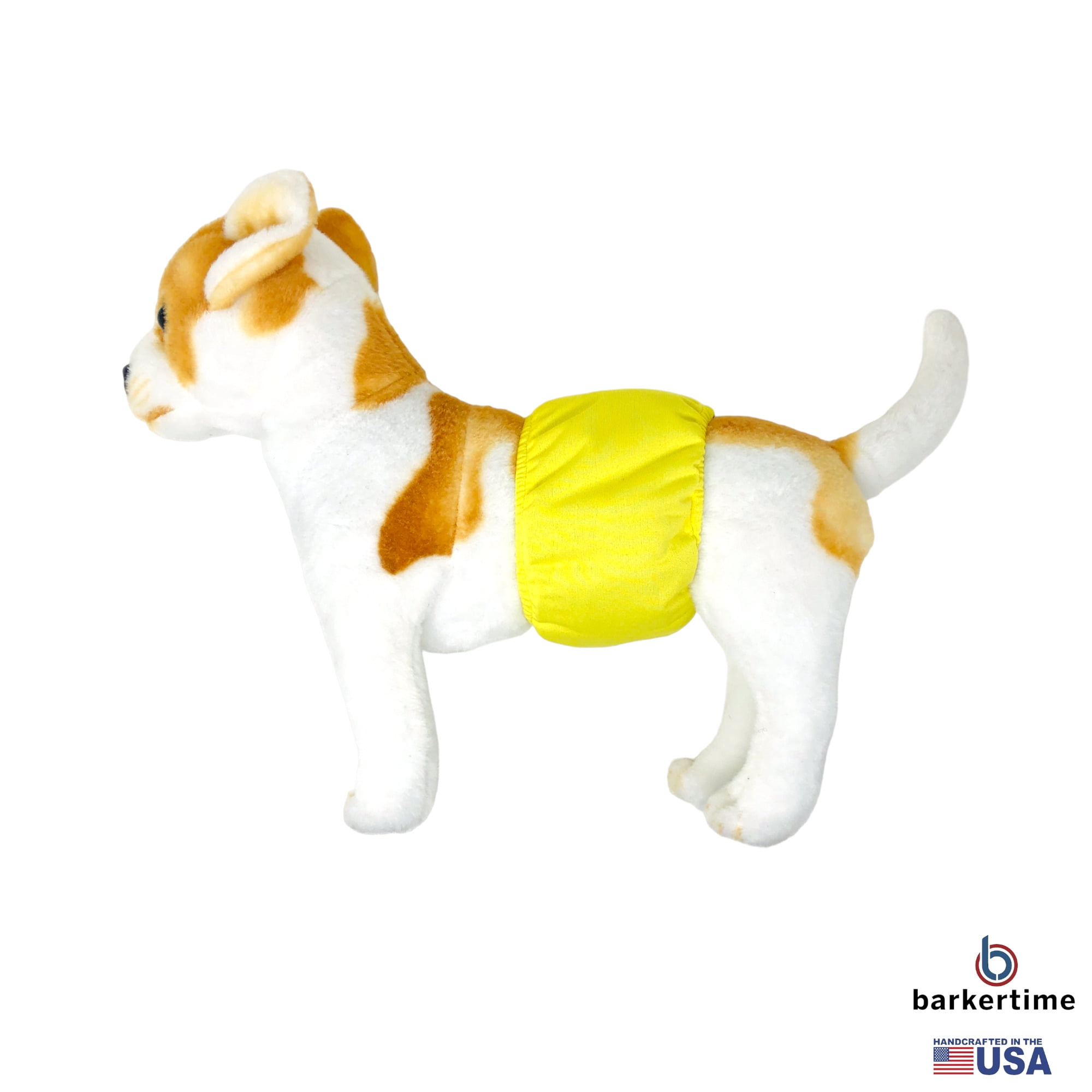 Barkertime Lemon Yellow Waterproof Washable Dog Belly Band Male Wrap - Made in USA