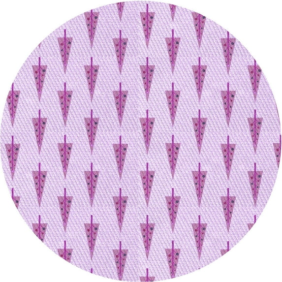 Ahgly Company Indoor Round Patterned Orchid Purple Area Rugs, 7' Round