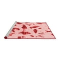 thumbnail image 2 of Ahgly Company Machine Washable Indoor Round Abstract Red Modern Area Rugs, 3' Round, 2 of 4