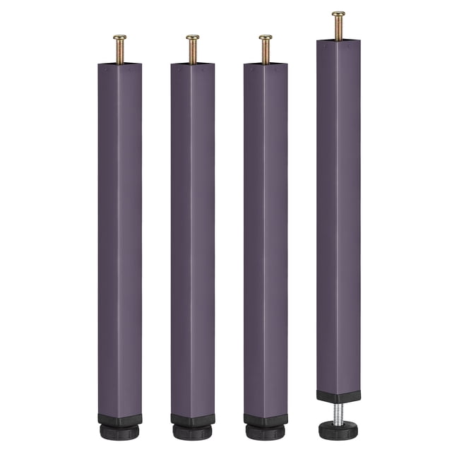 Unique Bargains 4 Pack Adjustable Height Bed Frame Support Legs(350mm-385mm/13.8'-15.2'), Gray