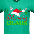 thumbnail image 4 of Inktastic Mommy Claus with Christmas Santa Hat and Snowflakes Women's V-Neck T-Shirt, 4 of 5