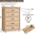 thumbnail image 2 of 5 Drawer Dresser, Wood Chest of Drawers for Bedroom, Vintage Storage Cabinet Dresser Unit with Antique Bronze Handles for Living Room, Closet,Hallway, 2 of 7