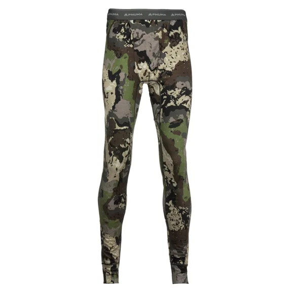 Pnuma Outdoors Merino Wool Base Layer Pant, Caza Camo, Size L, Moisture-Wicking, Thermal Insulation (P405CL)