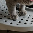thumbnail image 4 of IRIS Oval Top Entry Cat Litter Box with Litter Catching Lid, Privacy Walls and Scoop, Black/Gray, 4 of 7