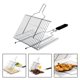 thumbnail image 4 of Cesta de barbacoa con asa Cesta de acero inoxidable  de cocina portátil Los 69x34.5CM Cola Cesta de parrilla, 4 of 8