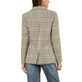 thumbnail image 3 of INSPIRE CHIC Veste pour Femme, Revers Cranté, Double Boutonnage, Blazer à Épaules Rembourrées, TP, Blanc Vert, 3 of 7