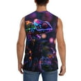 thumbnail image 4 of Lsque Glowing Chameleon Fantasy Art Print Men's Cotton Blend Sleeveless Muscle Shirts (S-3XL)- Moisture Wicking, Odor Protection, UPF 30+,Small, 4 of 8