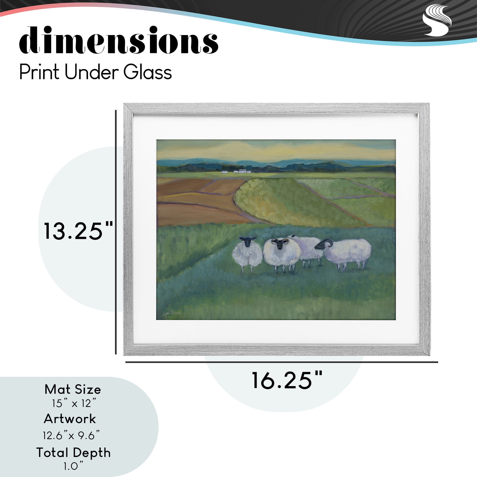 Stupell Industries Sheep Herd Meetup Gray Framed Print Under Glass, design by Lynn Ericson Fine Art