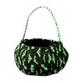 thumbnail image 2 of CRAGRSI LED Lighted Knitted Halloween Bags Candy Bags for Kids Halloween Party Favors 6.3 x 5.1 Inch Green, 2 of 7
