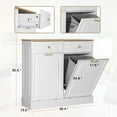 thumbnail image 3 of Eclife 20 Gallons Double Tilt Out Trash Cabinet Wood, White, 3 of 7