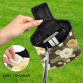thumbnail image 4 of Haosy Brown Cream Roses Golf Mallet Putter Cover Strong Magnetic Leather Golf Club Headcover Closure, 4 of 7
