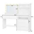 thumbnail image 6 of Afuhokles Vanity Desk with Lighted Mirror and Charging Station, Makeup Vanity with 5 Drawers, Pegboard, 5 Hooks and Shelves, White, 6 of 8
