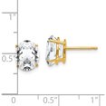 thumbnail image 2 of 14K Yellow Gold 9X7mm Oval Cubic Zirconia Earrings (9 X 7) Made In United States xe89cz, 2 of 5