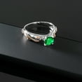 thumbnail image 4 of Gem Stone King 0.77 Ct Round Green Simulated Emerald 925 Sterling Silver Ring, 4 of 5